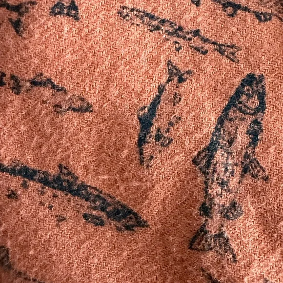 Eddie Bauer Men's 2-Piece Fish Printed Flannel Pajama Set Size XS - Picture 4 of 10